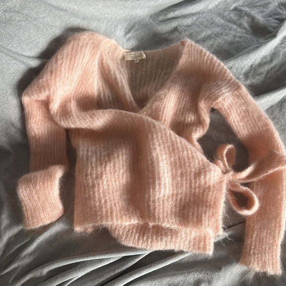 Sezane Emilio Mohair Wool Wrap V Neck Jumper Sweater - Picture 3 of 7